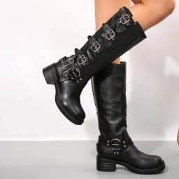Shoes for Women Autumn and Winter Vintage Boots Women Western Cowboy Women Boot Medium Heel Soft Leather Cavalry Ankle Boots - náhled 4