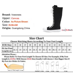 Women High Top Casual Canvas Shoes Spring Autumn Knee-High Boots Lace-up Zipper Ladies Comfort Flats Vulcanize Sneakers 36-43 - náhled 5