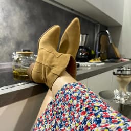 Dámské Chelsea boty semišové na jaře a na podzim prošívané kotníkové s hrubým podpatkem - náhled 4