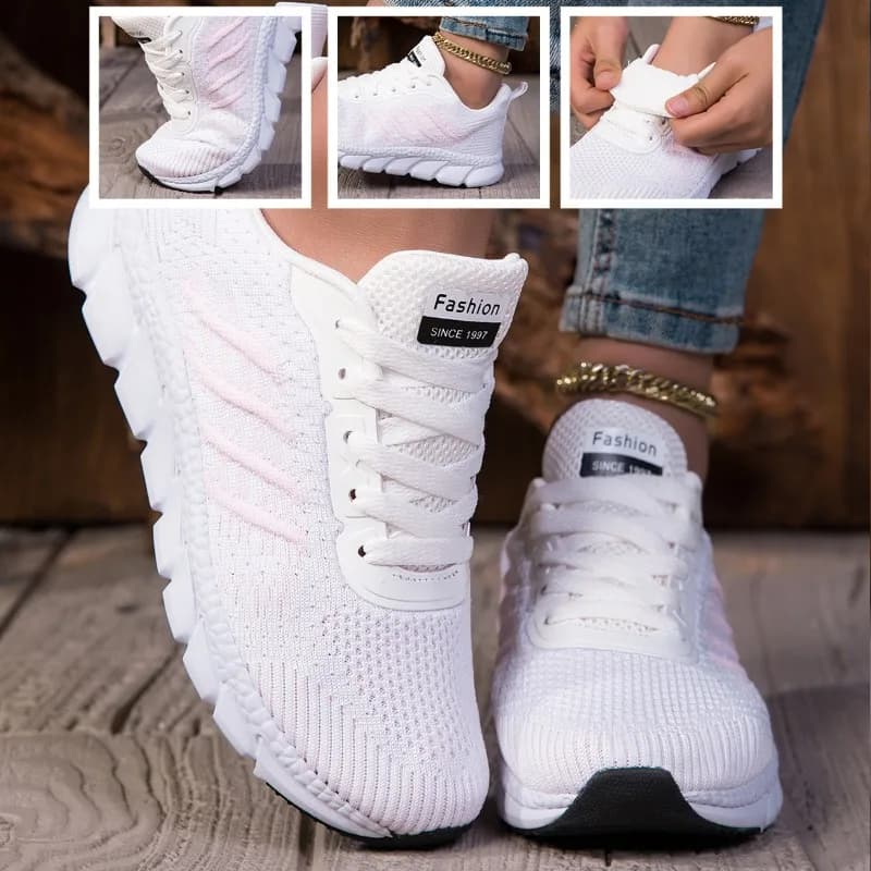 Dámské lehké prodyšné sportovní tenisky s prodyšnou síťovinou a měkkou protiskluzovou podrážkou