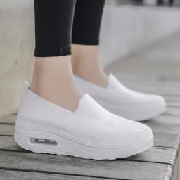 Dámské mesh loafers s platformou a zvýšenou výškou podpatku jarní a podzimní boty pro ženy - náhled 5