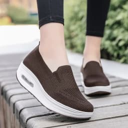 Dámské mesh loafers s platformou a zvýšenou výškou podpatku jarní a podzimní boty pro ženy - náhled 4