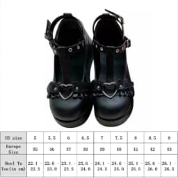 Růžové Mary Jane boty Wedges srdíčková přezka Lolita gothic platforma velikost 43 - náhled 7