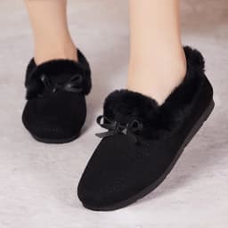 Zimní dámské mokasíny slip on teplé s plyšovou výstelkou neklouzavá podrážka - náhled 4