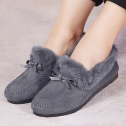 Zimní dámské mokasíny slip on teplé s plyšovou výstelkou neklouzavá podrážka - náhled 3