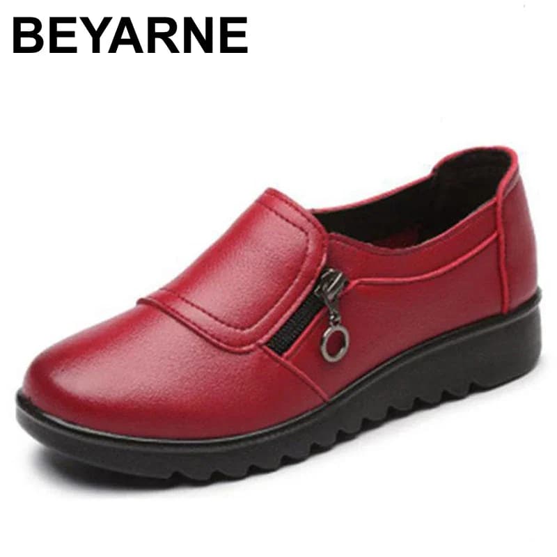 Dámské ploché balerínky z pravé kůže slip on