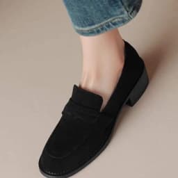 Dámské ručně vyrobené kožené ploché boty retro styl podzimní zimní semiš slip on kulatá špička - náhled 4