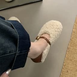 Zimní dámské slip on boty kulatá špička s kožešinou casual mokasíny podzim - náhled 4