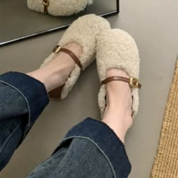 Zimní dámské slip on boty kulatá špička s kožešinou casual mokasíny podzim - náhled 3