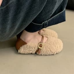 Zimní dámské slip on boty kulatá špička s kožešinou casual mokasíny podzim - náhled 5