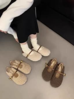 Zimní dámské slip on boty kulatá špička s kožešinou casual mokasíny podzim - náhled 6