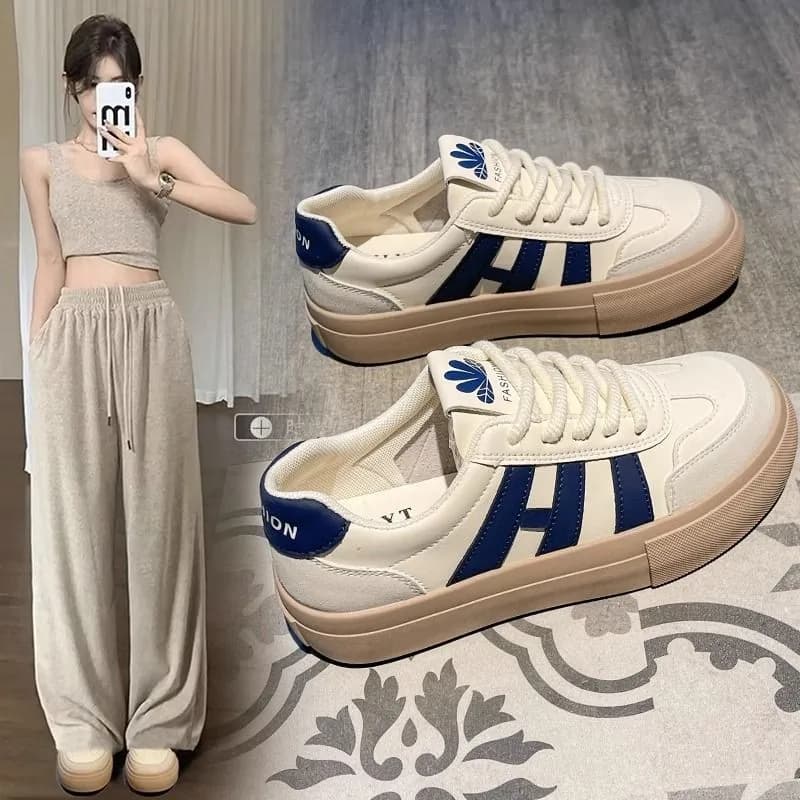 Dámské vulkanizované tenisky kulatá špička šněrovací sportovní volnočasové boty pohodlné