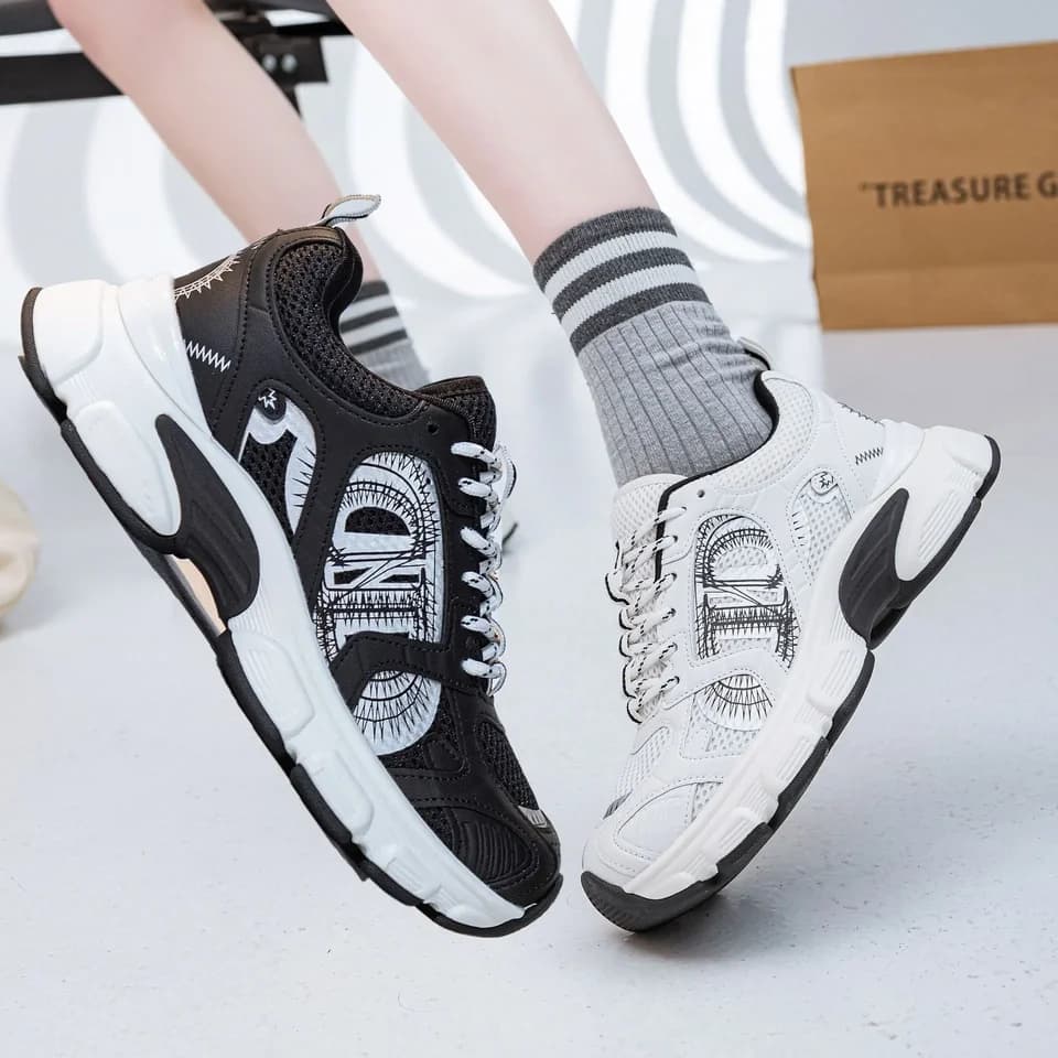 Pravá kožená nízké tenisky dámské casual trendy stříbrné podrážky pohodlné sneakers