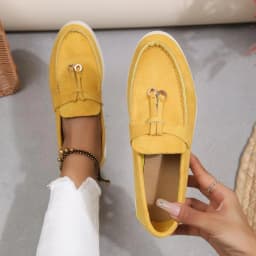 Dámské ploché slip-on boty loafers syntetický semiš prodyšné elegantní podzimní business - náhled 3