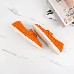 Ženské kožené casual mokasíny s tlustou podrážkou pro studentky - náhled 5