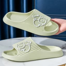 Letní dámské pantofle s tlustou platformou protiskluzové kočičí motiv plážové sandály - náhled 7
