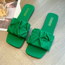Letní dámské pantofle žabky slip on ploché zelené 35-42 - náhled 2