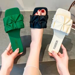Letní dámské pantofle žabky slip on ploché zelené 35-42 - náhled 6