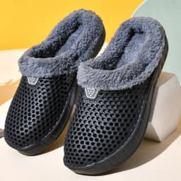 Pantofle pro páry pánské i dámské bavlněné zimní teplé s tlustou sametovou výstelkou - náhled 2