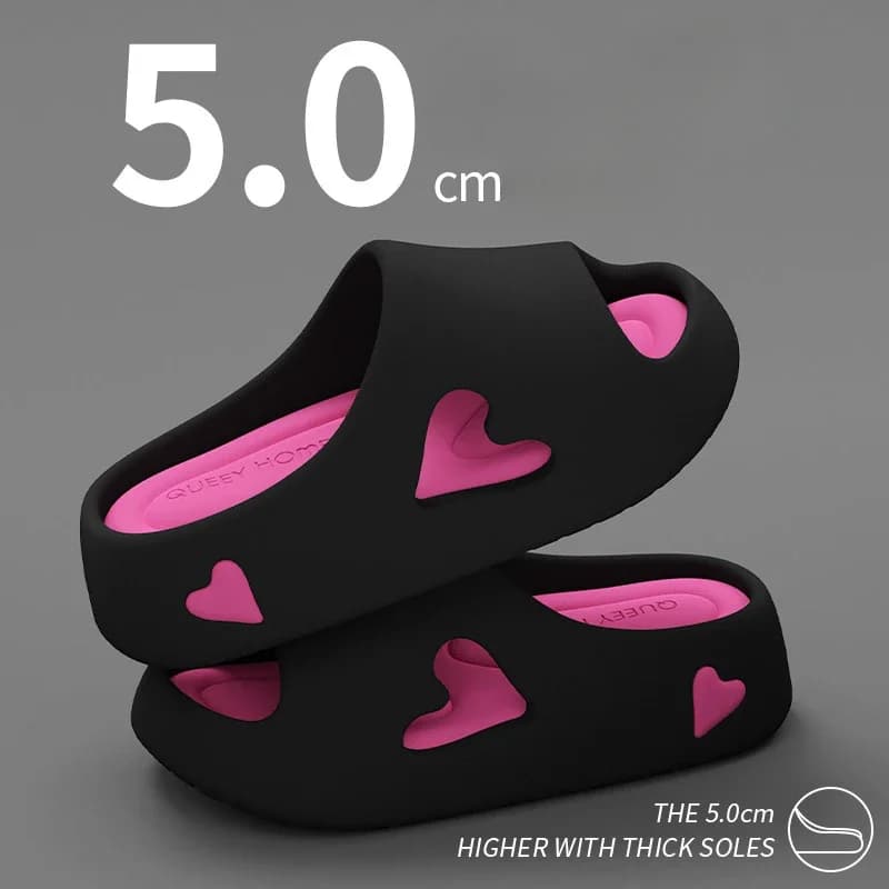 Dámské pantofle žabky srdce platforma EVA letní pohodlné domácí i venkovní