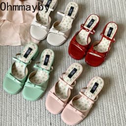 Letní dámské sandály s tlustým podpatkem a otevřenou špičkou Elegantní plesové boty - náhled 2