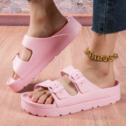 Letní dámské platformové sandály slip on s nastavitelnou přezkou pohodlné lehké EVA podrážky 4 cm - náhled 4