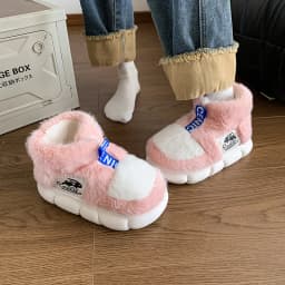 Zimní teplé domácí papuče pro ženy a muže s plyšovou výstelkou unisex vnitřní boty - náhled 5