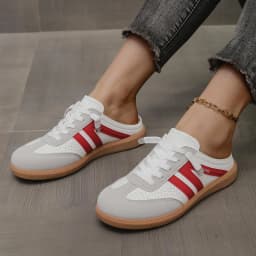 Dámské lehké sandály bez zad slip on muly retro ploché 2025 novinky - náhled 5