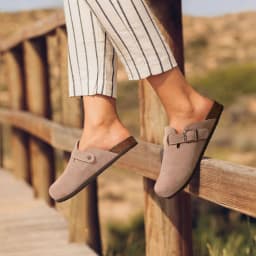 Semišové clogs pro ženy i muže letní korkové sandály s měkkou stélkou a podporou klenby - náhled 3