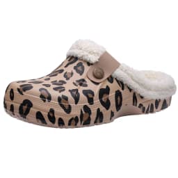 Dámské teplé chlupaté pantofle voděodolné protiskluzové do domu i ven leopardí vzor - náhled 2