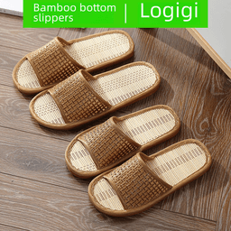 Bambusové unisex pantofle pro muže i ženy pohodlné domácí letní obuv - náhled 2