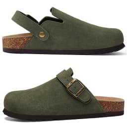 Semišové mules s nastavitelným páskem a korkovou stélkou s podporou klenby unisex outdoor boty - náhled 5