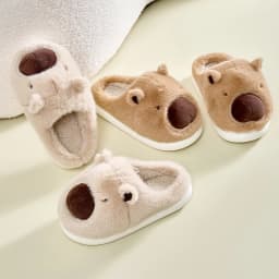 Plyšové kapybara pantofle bavlněné slip on pro páry pohodlné pro domácnost - náhled 3