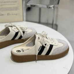 Dámské mules slip on platforma letní volnočasové boty s kulatou špičkou - náhled 3