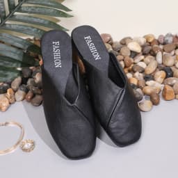 Dámské slip on mules velikost 43 ploché pantofle s čtvercovou špičkou letní venkovní obuv - náhled 2