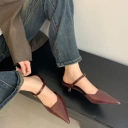 Dámské mules špičaté s nízkým podpatkem na párty elegantní boty - náhled 4