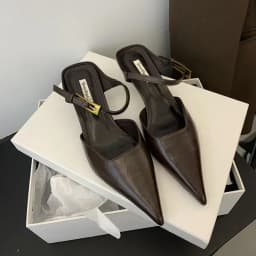 Dámské mules špičaté s nízkým podpatkem na párty elegantní boty - náhled 6
