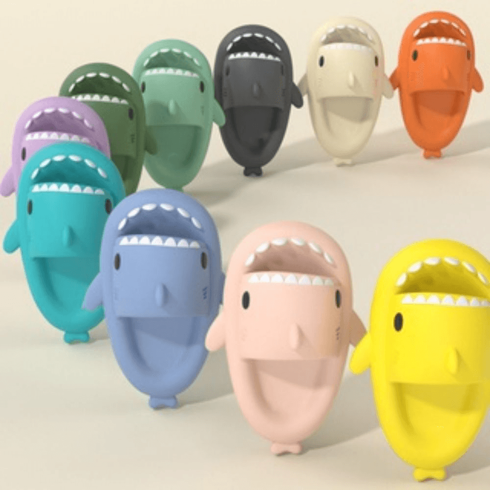 Dámské sandály a pantofle s motivem žraloka pro páry, vnitřní i venkovní použití, 8 barev, 36-45