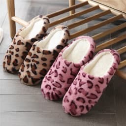 Dámské i pánské zimní teplé domácí pantofle s leopardím vzorem neklouzavé pro páry - náhled 7