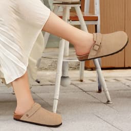 Dámské kožené clogs s korkovou stélkou a nastavitelným páskem pohodlné outdoorové pantofle - náhled 7