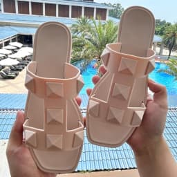 Dámské letní outdoor sandály s nýty ploché pohodlné - náhled 3