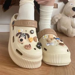 Harajuku styl dámské sandály tlustá podrážka PVC zvířecí vzor na venkovní použití - náhled 5
