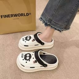 Harajuku styl dámské sandály tlustá podrážka PVC zvířecí vzor na venkovní použití - náhled 4