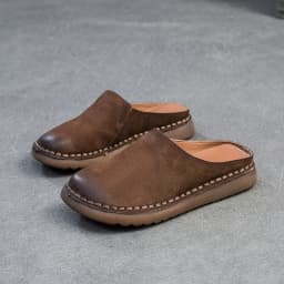 Letní nové dámské venkovní pantofle z pravé kůže s měkkou podrážkou ručně vyrobené retro - náhled 7