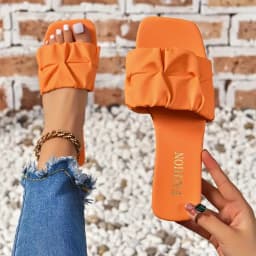 Letní pantofle pro ženy flip-flopy ploché sandály zelené slip-on 35-43 - náhled 3