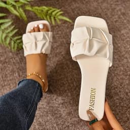 Letní pantofle pro ženy flip-flopy ploché sandály zelené slip-on 35-43 - náhled 5