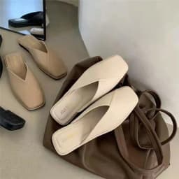Dámské sandály ploché pohodlné casual mules s čtvercovou špičkou pro venkovní chůzi - náhled 3