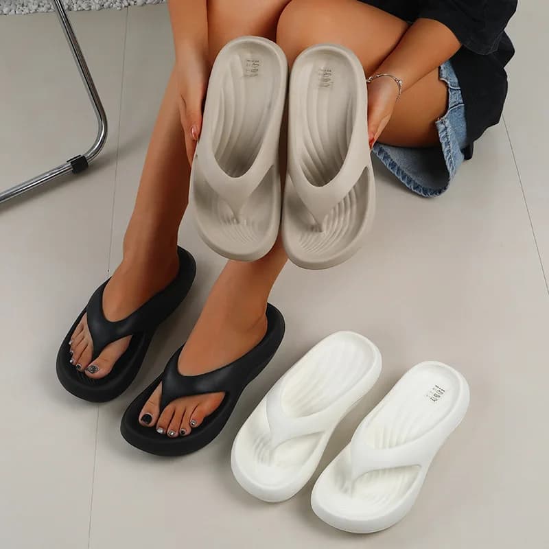 Dámské plážové flip flops s platformou EVA lehké měkké podrážky protiskluzové letní