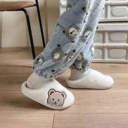 Plyšové pantofle s medvídkem pro ženy i muže teplé zimní domácí obuv kawaii - náhled 3