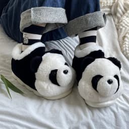 Dámské i pánské chlupaté domácí pantofle Panda teplé lehké pohodlné pro ženy a muže - náhled 4